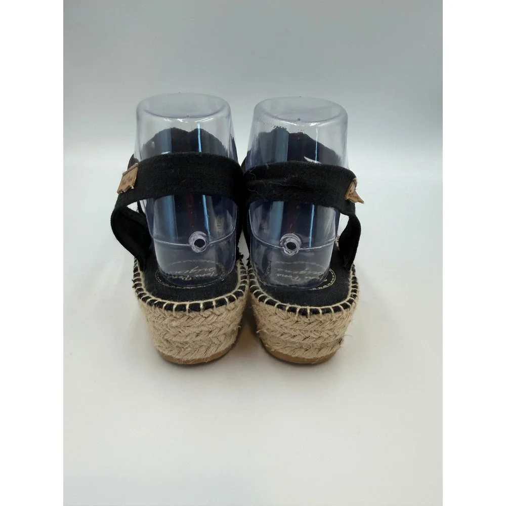 Toni Pons Origins Black Canvas Espadrille Sandals Elastic Straps Spain Womens 10